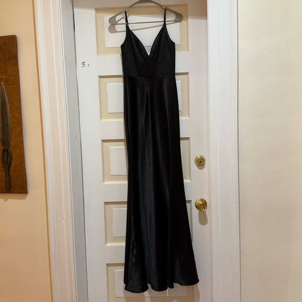 Jenny Yoo Black Satin Gown - Picture 4 of 5